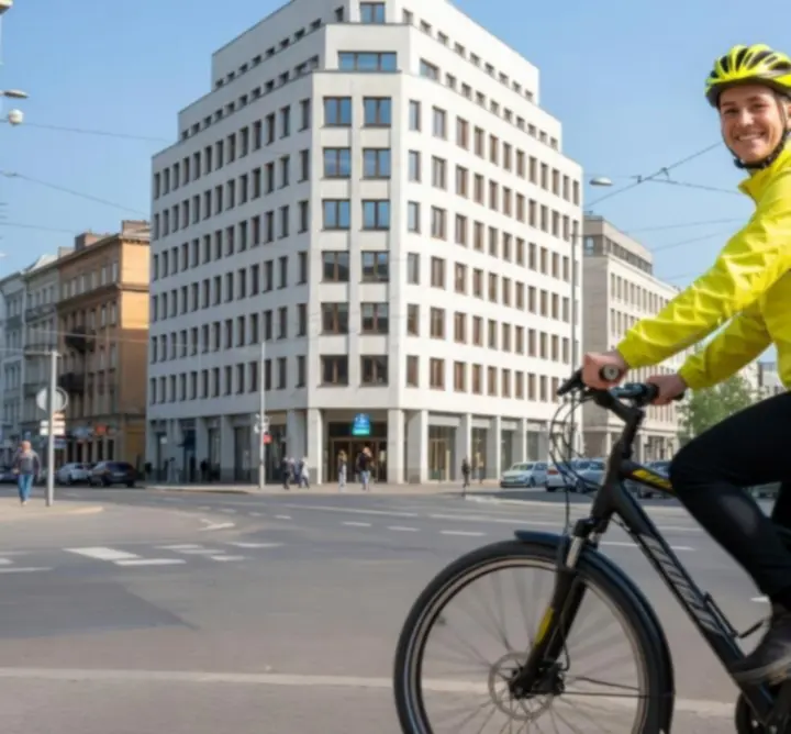 Dostawca jedzenia na rowerze w Gdyni