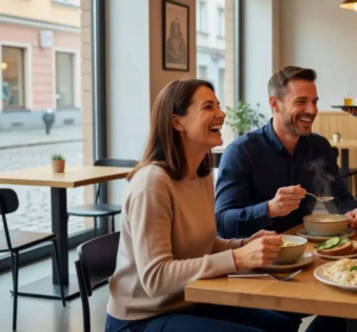 Zadowoleni klienci w restauracji J. & Ł. Łukasz Alberski