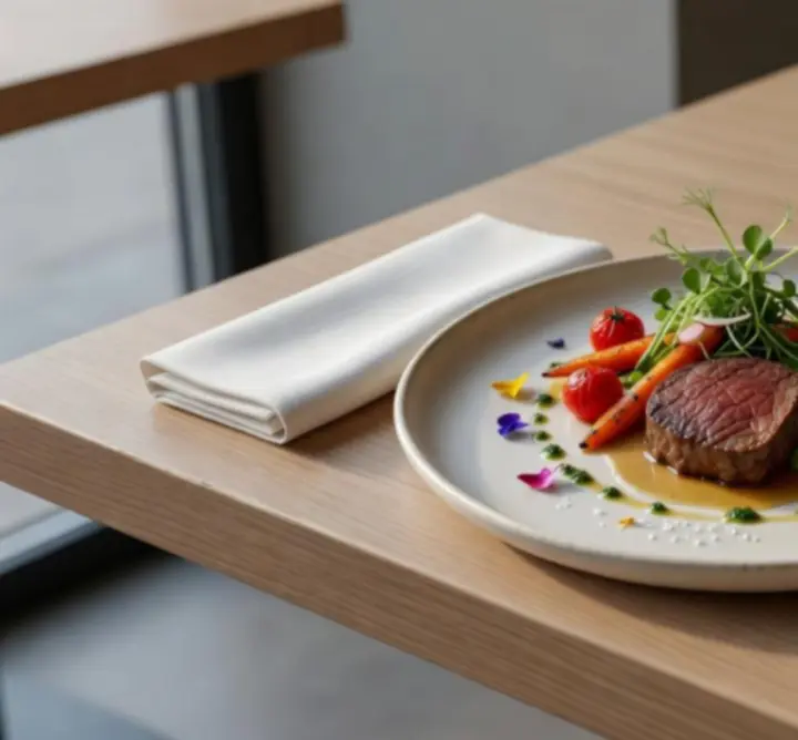 Sezonowe danie restauracyjne J. & Ł. Łukasz Alberski podane na eleganckim talerzu